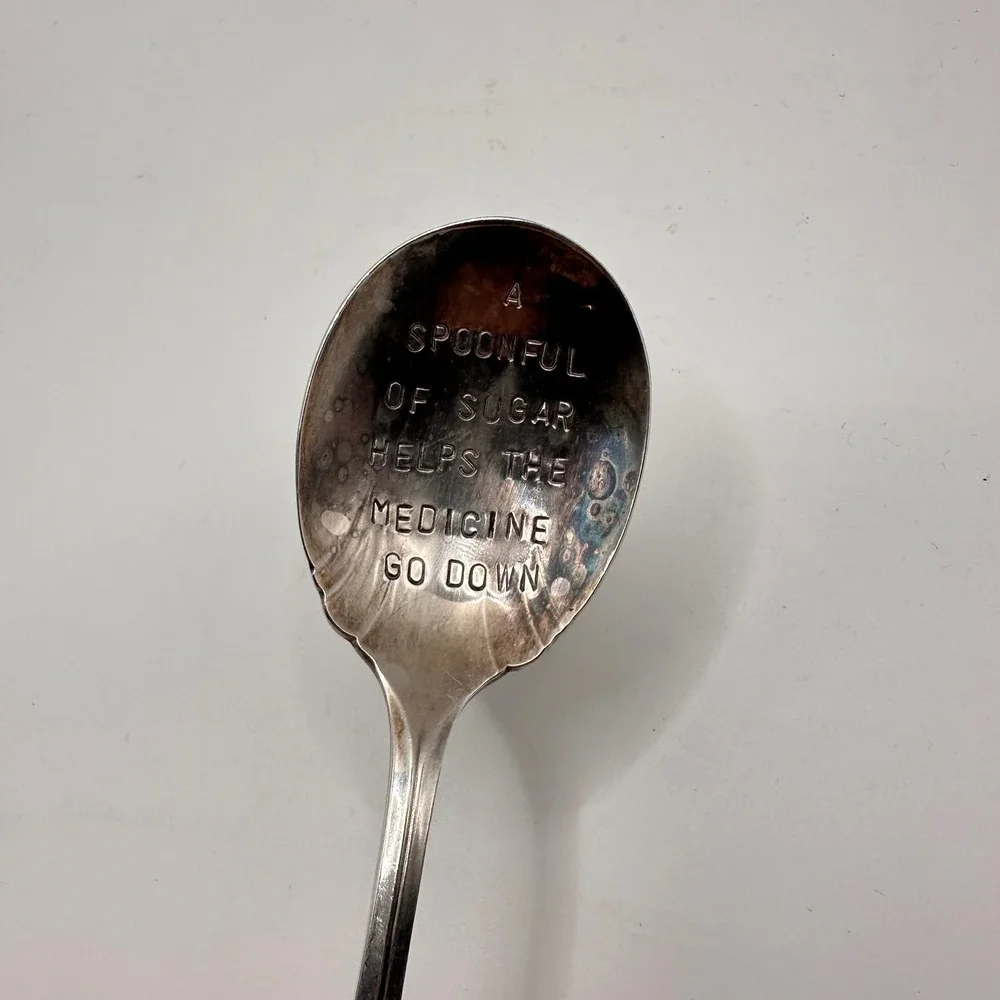 Wm‎ A Rogers Oneida Spoonful of Sugar Silver Plate Stamped Spoon Mary Poppins